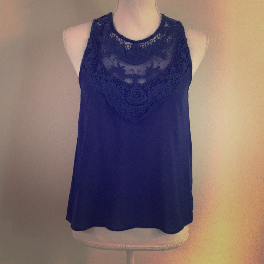 Crochet trim top